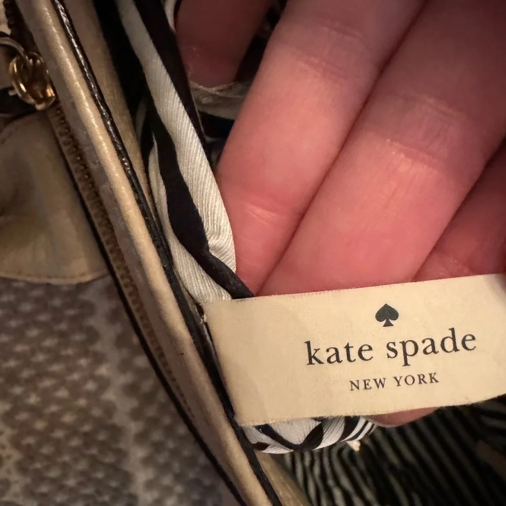 Kate Spade beige nude cream Leather Southport Avenue Lydia Satchel Purse Bag - Picture 10 of 16